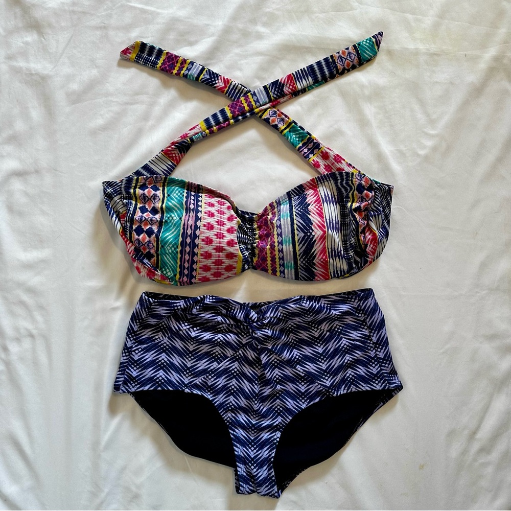 Colorful Patterned Bikini Set